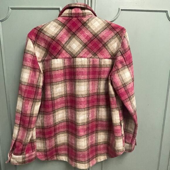 Blank NYC Size Small Pink Plaid Wool Blend Soft Shacket Jacket Button Down - Picture 5 of 5